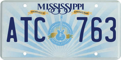 MS license plate ATC763