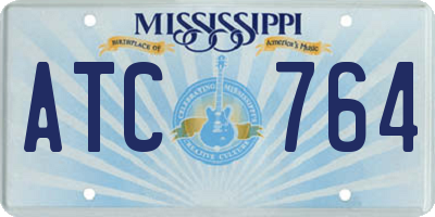 MS license plate ATC764
