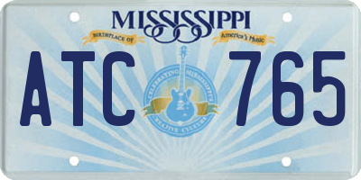 MS license plate ATC765