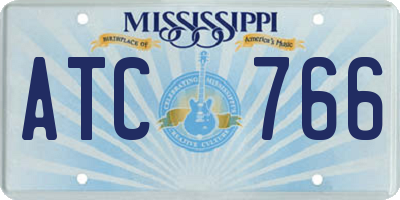MS license plate ATC766