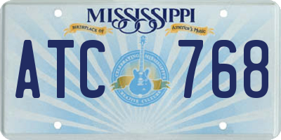 MS license plate ATC768