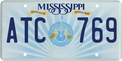 MS license plate ATC769