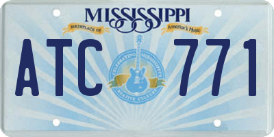 MS license plate ATC771