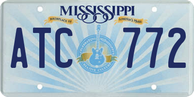 MS license plate ATC772