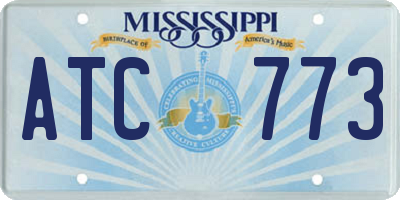 MS license plate ATC773
