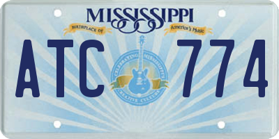 MS license plate ATC774