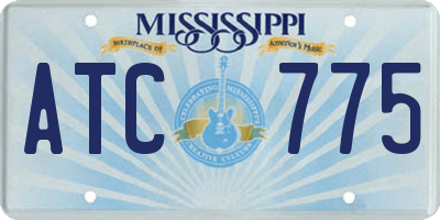 MS license plate ATC775