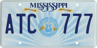 MS license plate ATC777
