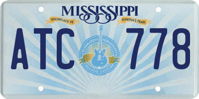 MS license plate ATC778