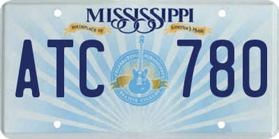 MS license plate ATC780