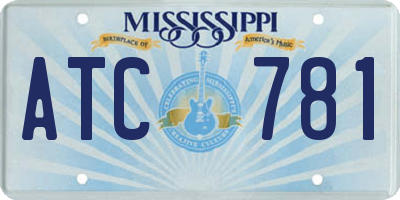 MS license plate ATC781