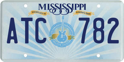 MS license plate ATC782