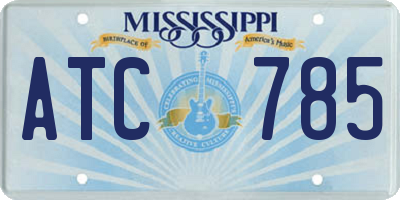 MS license plate ATC785