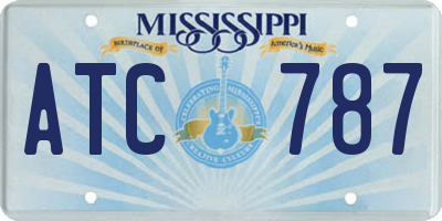 MS license plate ATC787