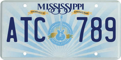 MS license plate ATC789