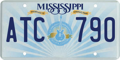 MS license plate ATC790