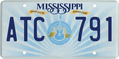 MS license plate ATC791