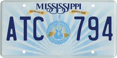 MS license plate ATC794