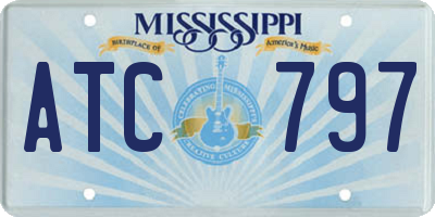 MS license plate ATC797