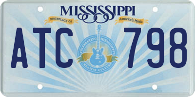 MS license plate ATC798