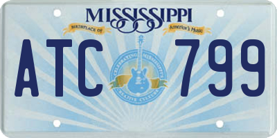 MS license plate ATC799