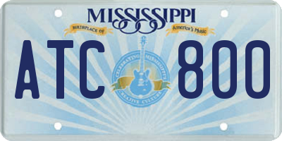 MS license plate ATC800