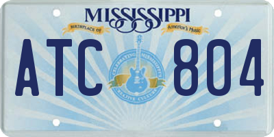MS license plate ATC804