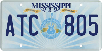 MS license plate ATC805