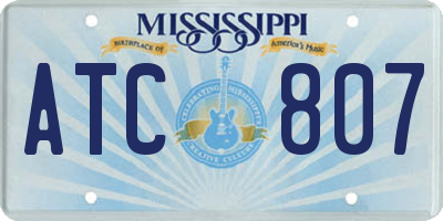 MS license plate ATC807