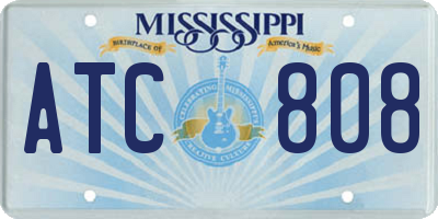 MS license plate ATC808