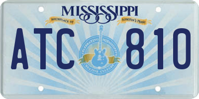 MS license plate ATC810