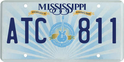 MS license plate ATC811