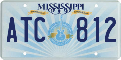 MS license plate ATC812