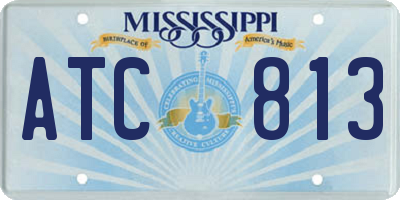 MS license plate ATC813