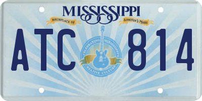 MS license plate ATC814
