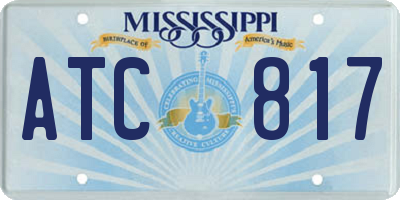 MS license plate ATC817