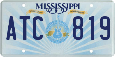 MS license plate ATC819