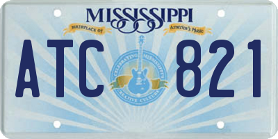MS license plate ATC821