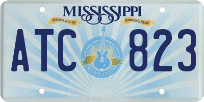 MS license plate ATC823