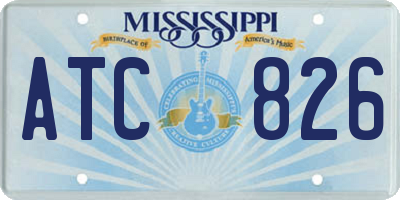 MS license plate ATC826