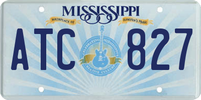 MS license plate ATC827