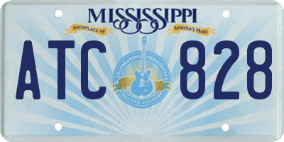 MS license plate ATC828