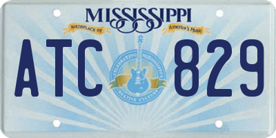 MS license plate ATC829
