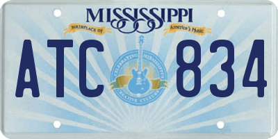 MS license plate ATC834
