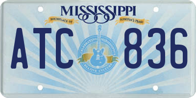 MS license plate ATC836