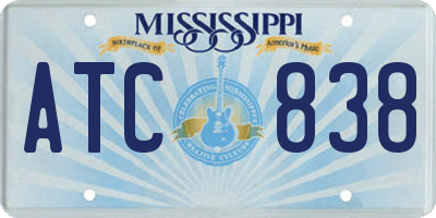 MS license plate ATC838