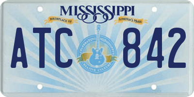 MS license plate ATC842