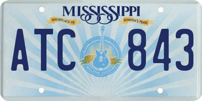 MS license plate ATC843