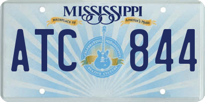 MS license plate ATC844