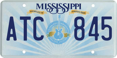 MS license plate ATC845